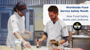 December blog header featuring food safety uniforms