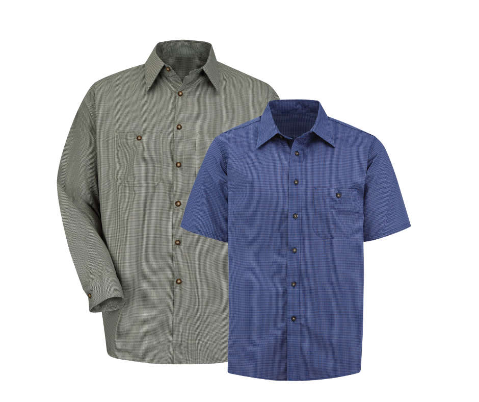 micro check industrial shirt