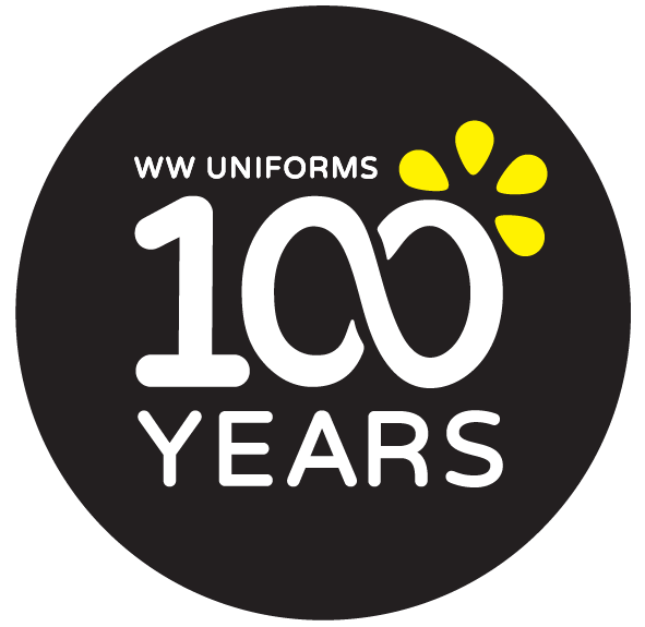 WW Uniforms 100 years logo black